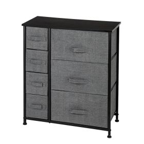 Dresser With 7 Drawers - Furniture Storage Tower Unit For Bedroom, Hallway, Closet, Office Organization - Steel Frame, Wood Top, Easy Pull Fabric Bins