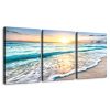 3 panels Framed Canvas Wall Art Decor,3 Pieces Sea Wave Painting Decoration Painting for Chrismas Gift, Office,Dining room,Living room, Bathroom, Bedr