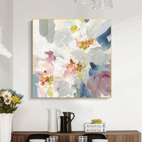 Hand Painted Oil Painting Original Abstract Blossom Oil Painting On Canvas Abstract Flower Painting Acrylic Floral Painting Modern Art Large Home Wall (Style: 1, size: 70x70cm)